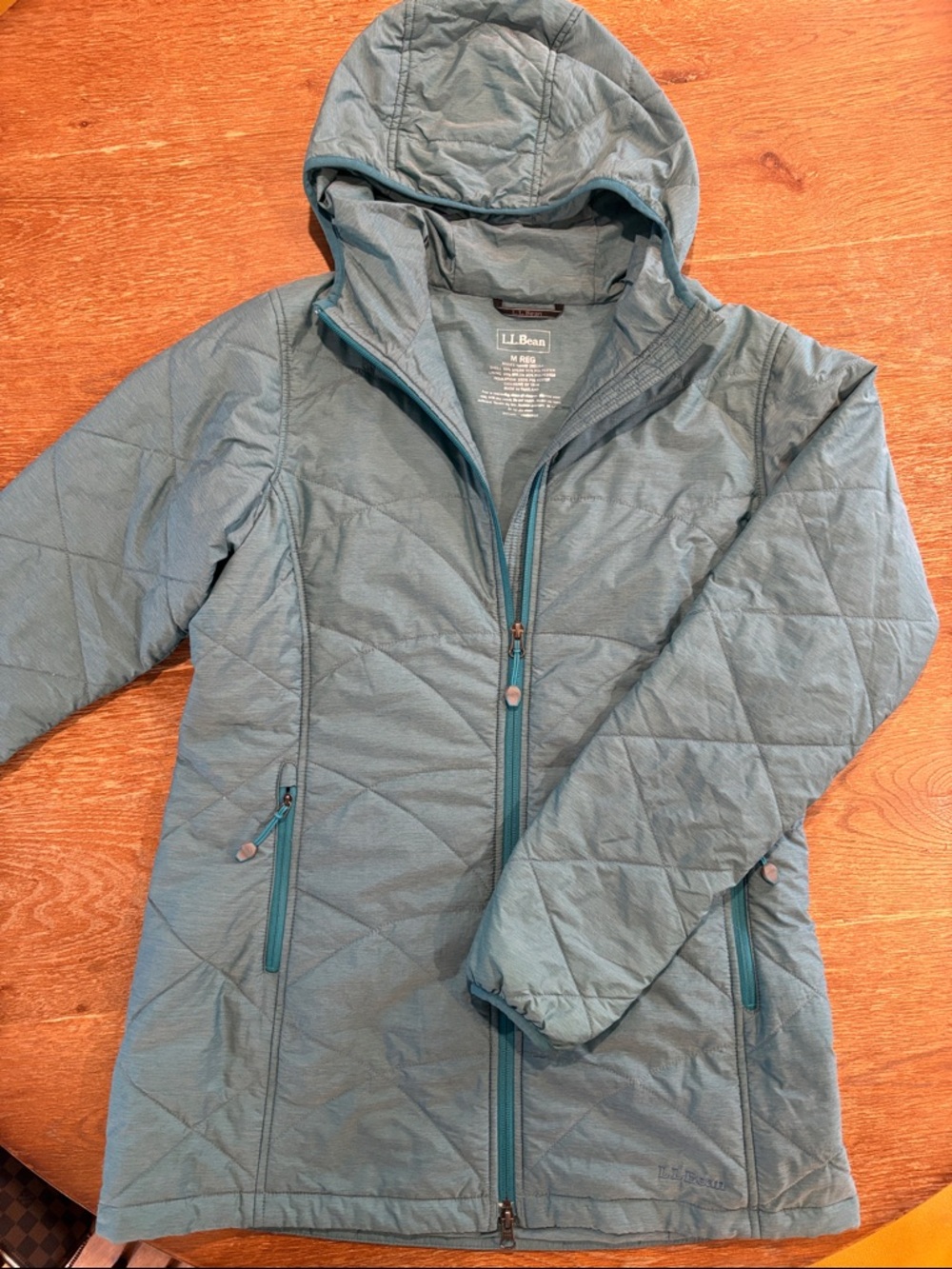 L.L. Bean Teal Quilted Hooded Puffer Jacket